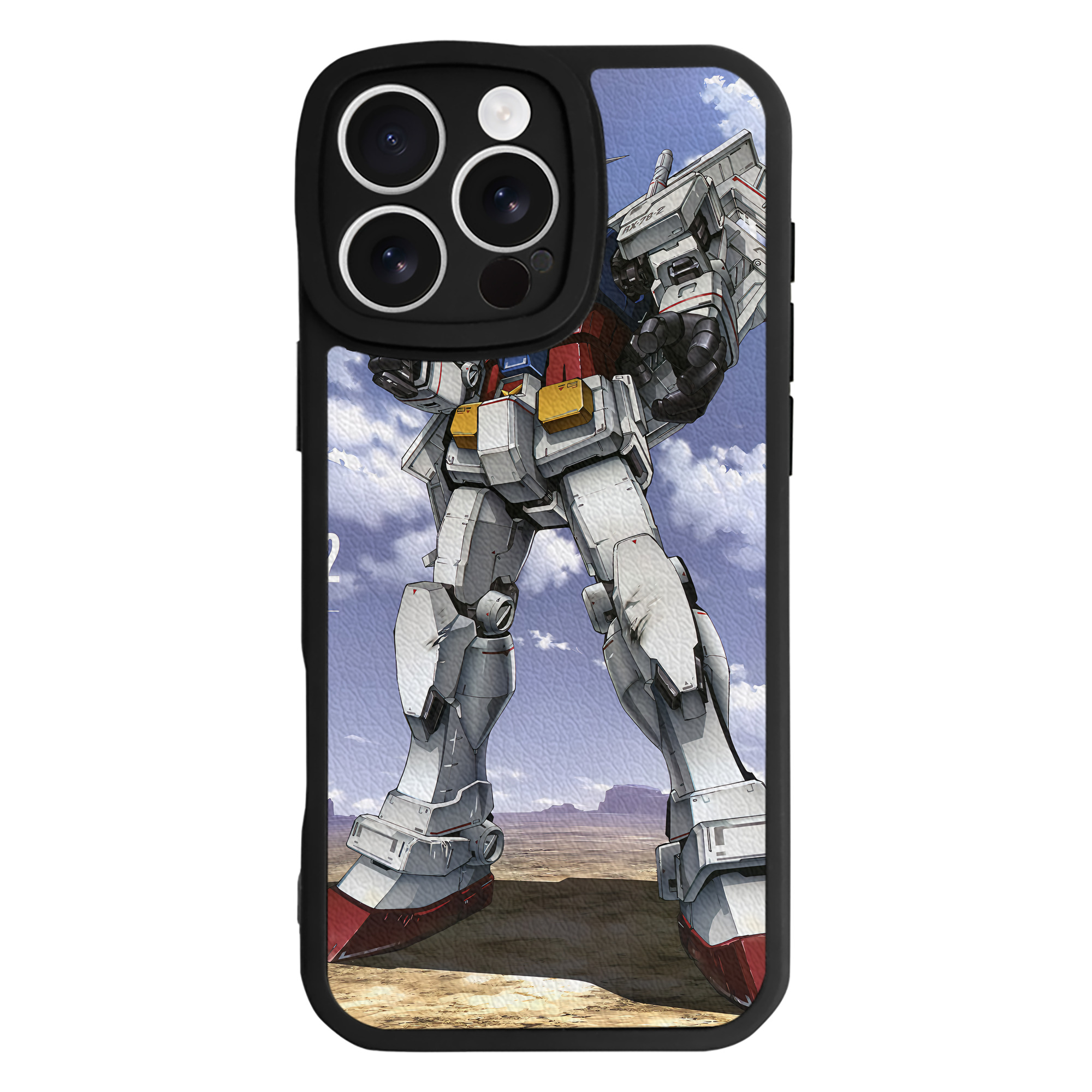 （画像用） 機動戦士ガンダム Mobile Suit Gundam 【iPhone 16シリーズ対応】シリコンスマホケース（レザー調） 材質：シリコン